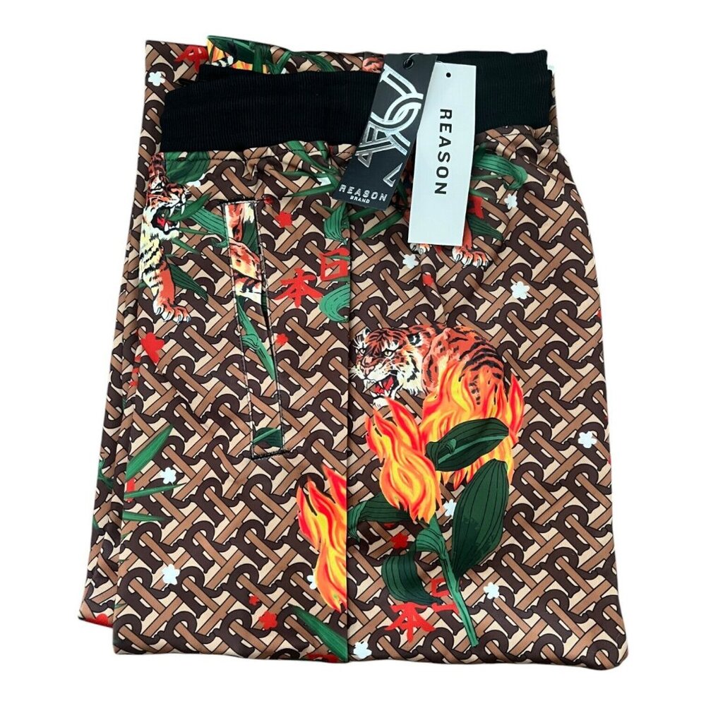 Reason Brand Tiger Print Monogram Track Set Tracksuit 2 Piece Men's Size 2XL XXL - Picture 10 of 10